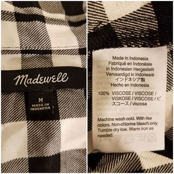 Madwell Wrap Front Shirt in Buffalo Check sz Med - Picture 7 of 8